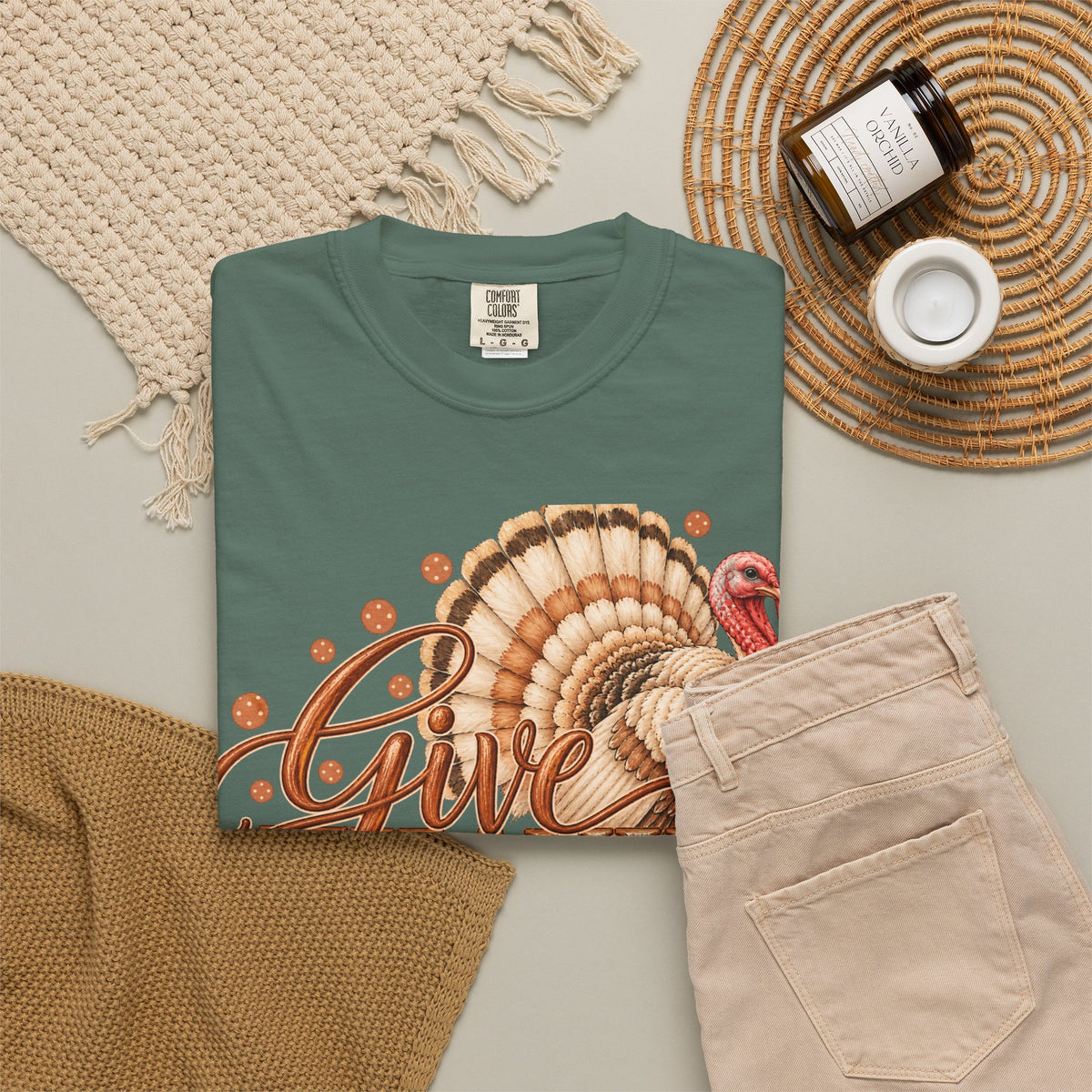 Give Thanks Thanksgiving Turkey T-Shirt