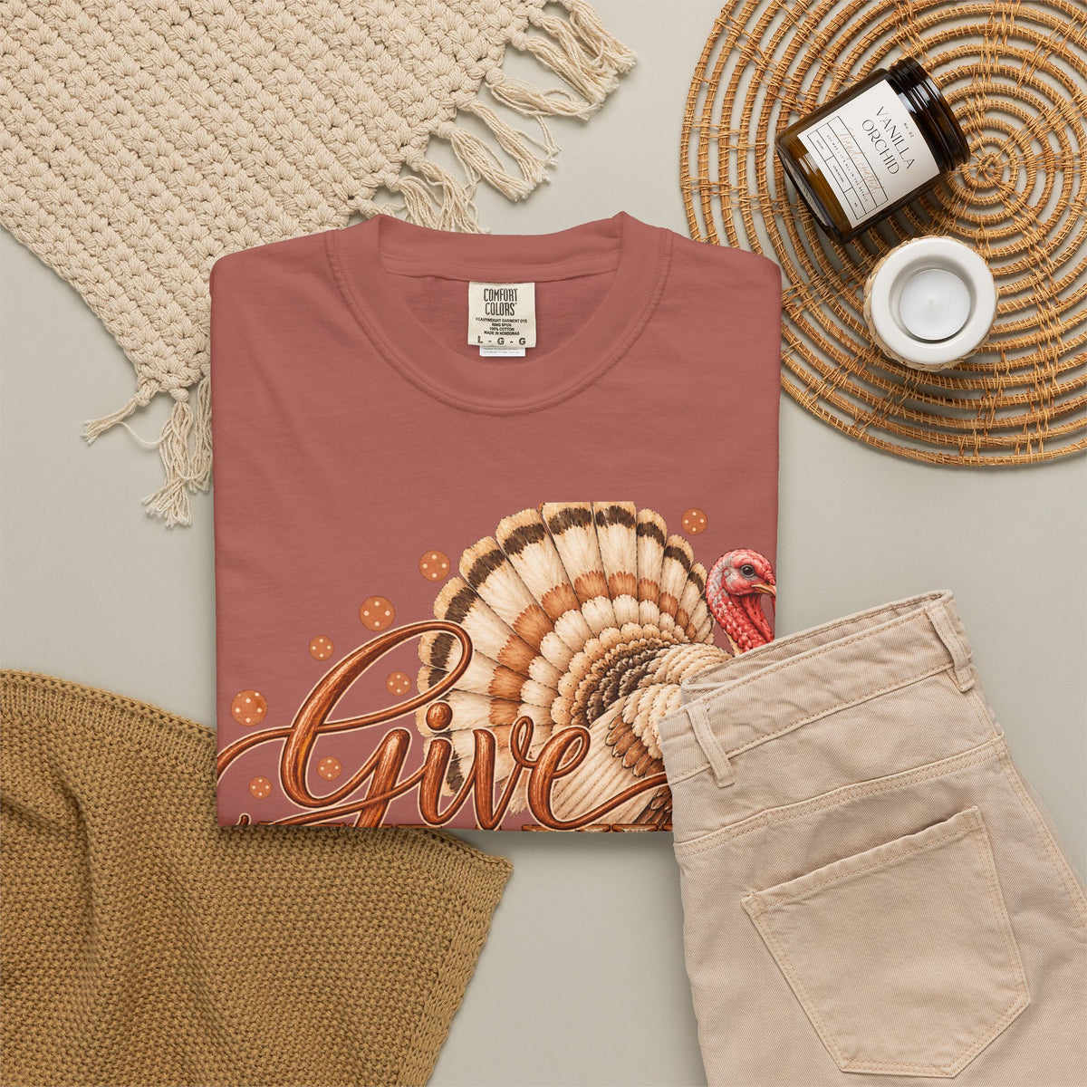 Give Thanks Thanksgiving Turkey T-Shirt