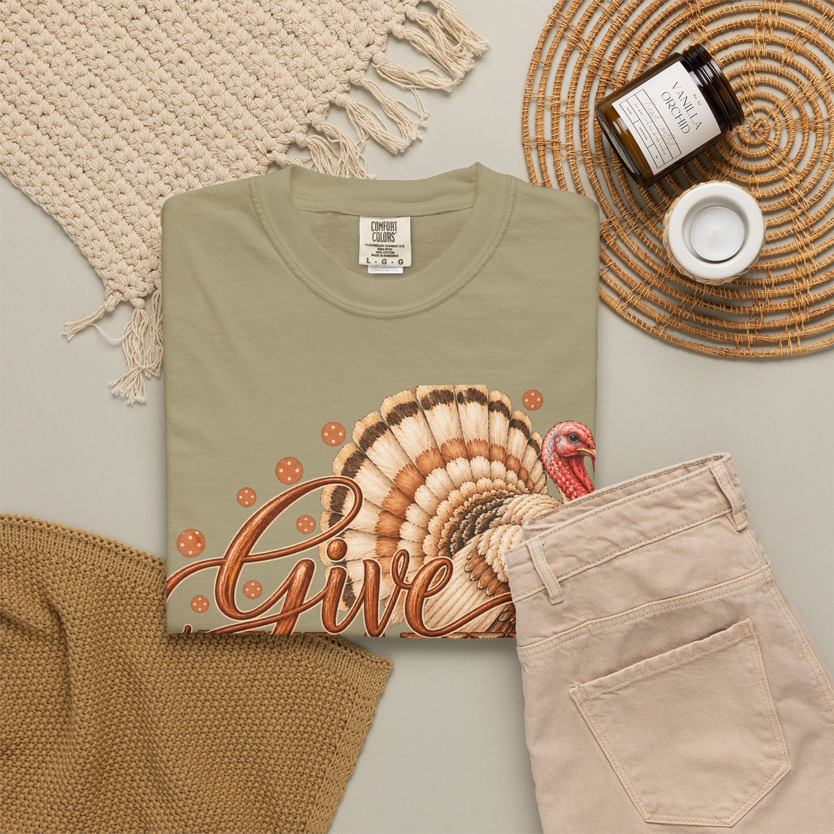 Give Thanks Thanksgiving Turkey T-Shirt
