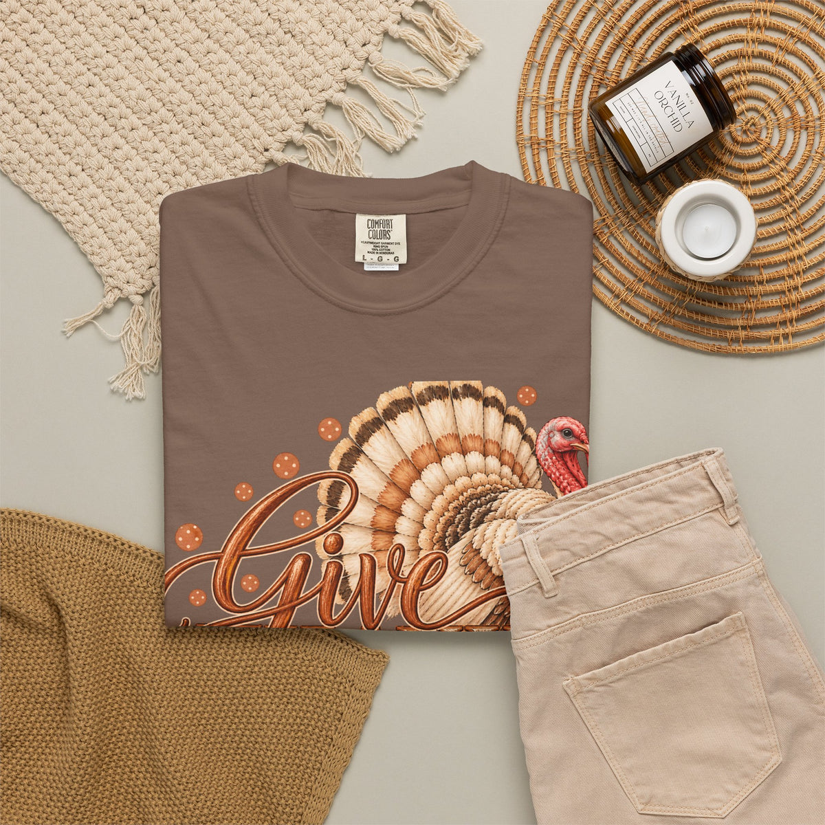 Give Thanks Thanksgiving Turkey T-Shirt