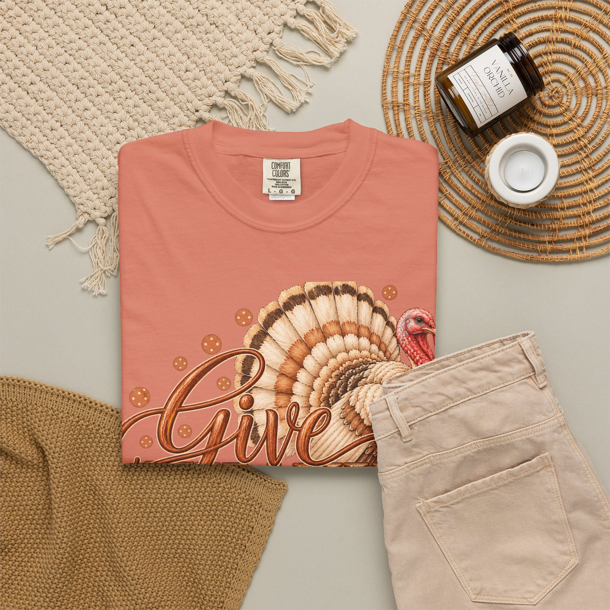 Give Thanks Thanksgiving Turkey T-Shirt