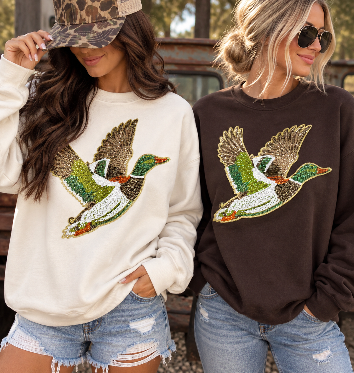 Sequin duck sweatshirt. PREORDER ONLY